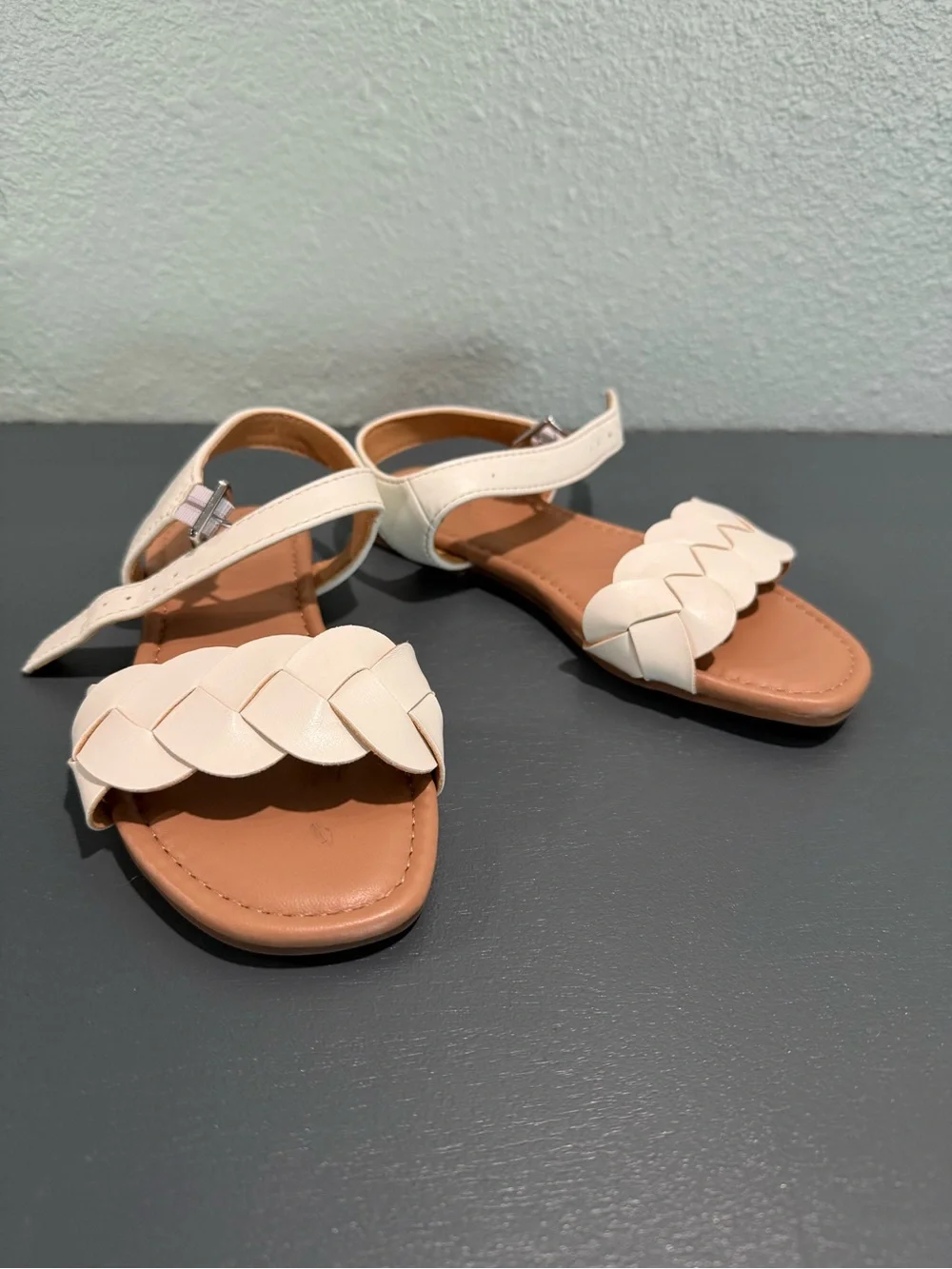 NWOT - Old Navy - Kids White Braided Strap Sandals